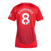 Camisa de Futebol Manchester United Bruno Fernandes #8 Equipamento Principal Mulheres 2024-25 Manga Curta